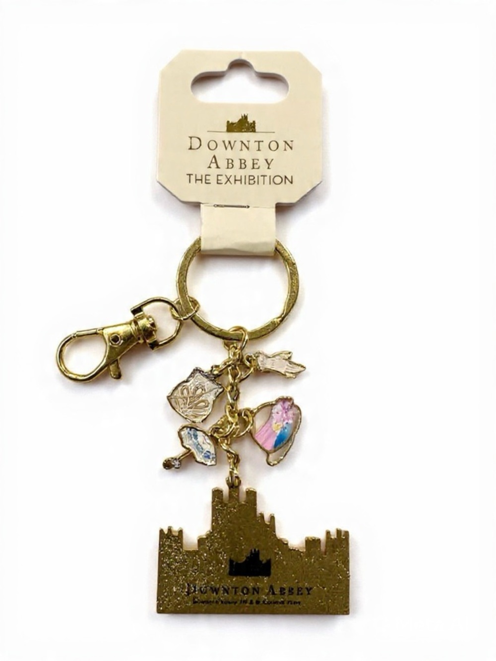 Downton Abbey The Exhibition Gold Charm Keychain